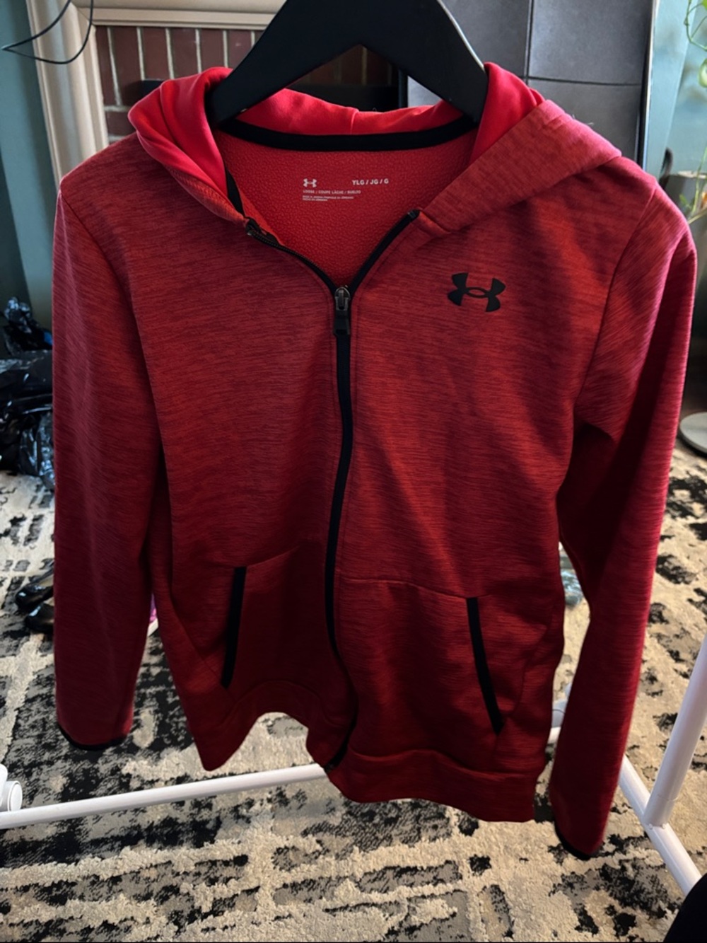 Under Armour Red Heather Full-Zip Hoodie